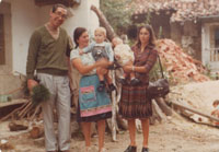 Vicente junto a la vidente Jacinta y un familiar